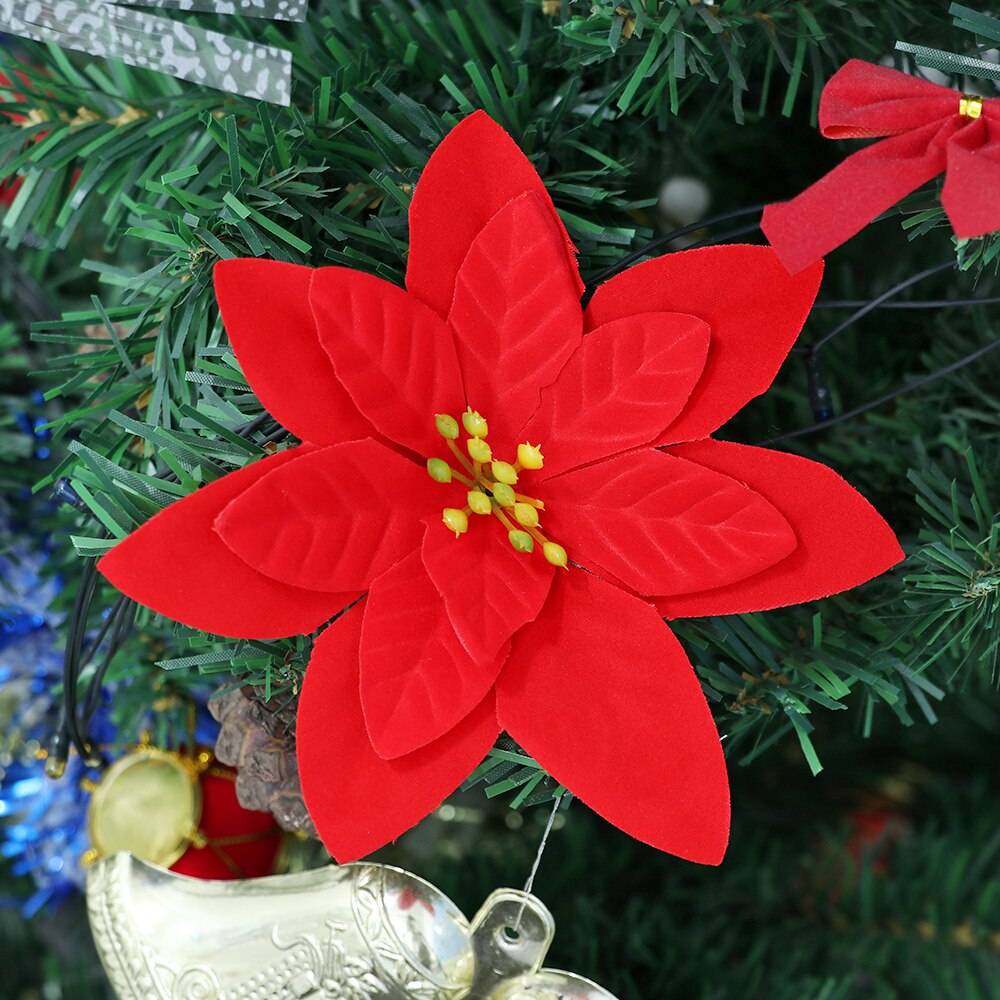 10pc 14cm Flannel Large Artificial Rose Flower Heads For Home Wedding Decoration Scrapbooking DIY Christmas Tree Silk Flowers
