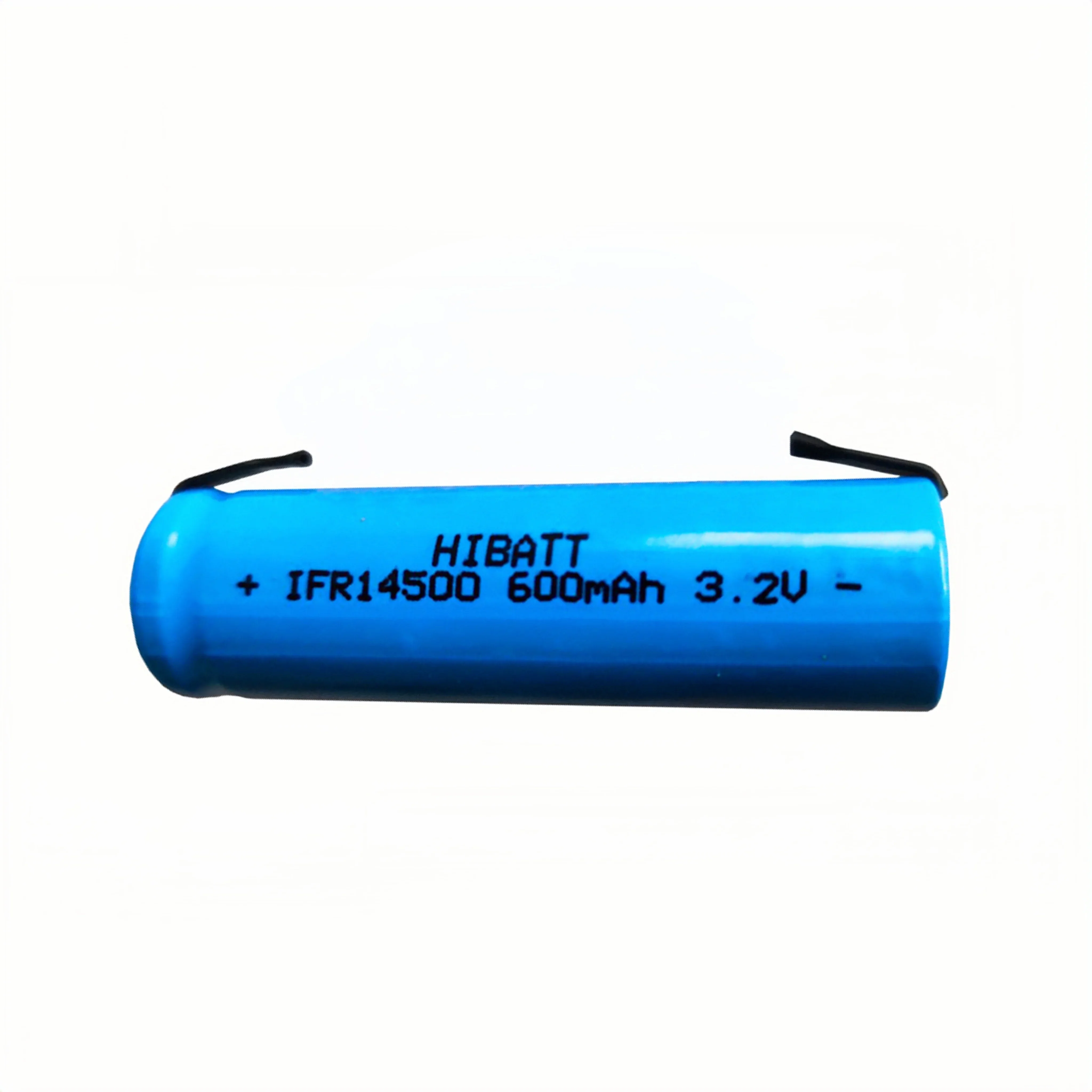 14500 LiFePO4-Akku 3,2 V 600 mAh mit Lötfahnen für Türklingel, Rasierer, Radio, Maus, elektrische Zahnbürste, Taschenlampe, Mikrofon, Spielzeug