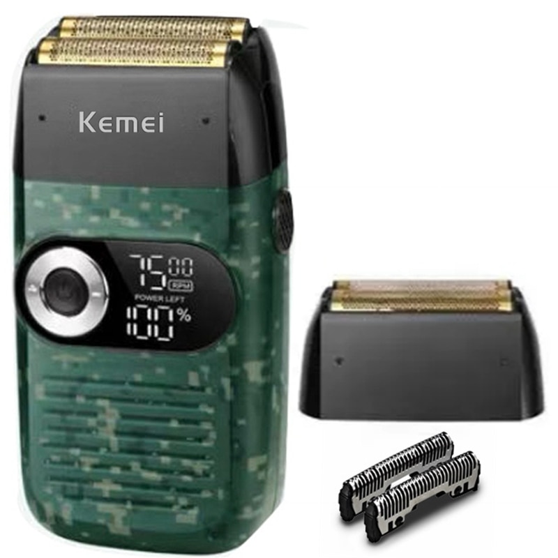 Kemei Barber Pro Haar Elektrorasierer für Männer Drei-Gang-Motor Bart nass trocken Elektrorasierer waschbare Glatze Rasiermaschine