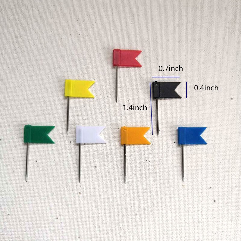 NATUCE 100 stuks kaart vlag push pins, kaart pins vlaggen, kaart vlag push tacks voor kurk prikbord of reiskaart, diverse 5 kleuren vlagspelden