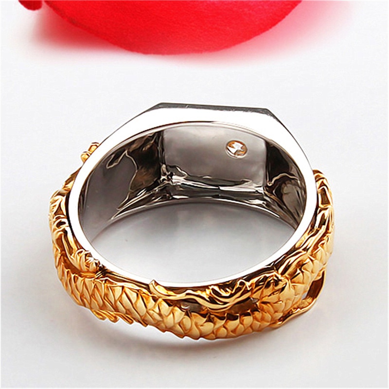 CC Rings For Men Domineering Dragon Pattern Faucet Ring Cubic Zirconia Luxury Jewelry Bridegroom Party Accessories CC2202