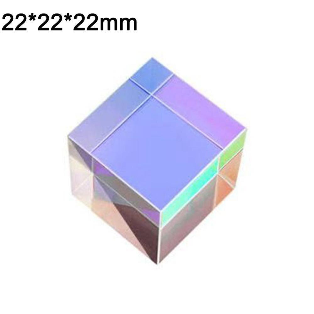 Dichroic Glass Optical Color X-Cube Four Side Polished Glass Experiment Prism 5*5*5mm For Teaching K9 Rainbow Cube G0A7: G