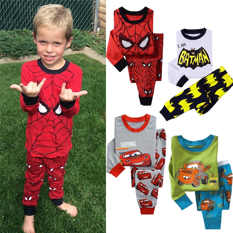 Kids Jongens Kleding Met Lange Mouwen Sport Toevallige Auto Gedrukt Sets Nachtkleding Pyjama Sets Kids Kleding 1-7Y