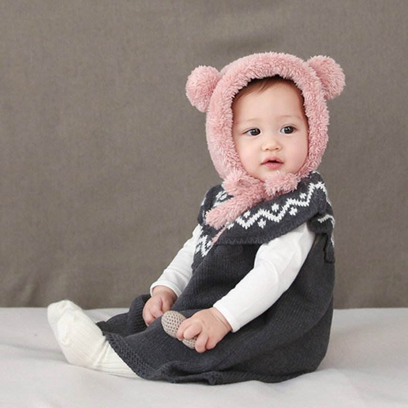 Girls Hats Newborn Baby Cashmere Baby Girl Cap Children's Winter Hats For Girls Kids Winter Cap Warm Ear Warmer Bonnet Beanies
