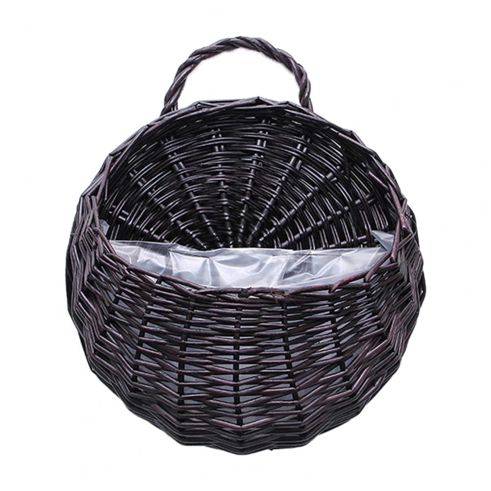 Eye-catching Flower Baskets DIY Woven Practical Wicker Rattan Storage Basket Gardening Supplies: Dark Coffee 30cm