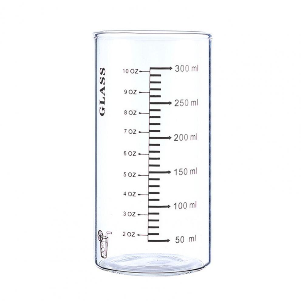 Glass Measuring milk Cup With Scale Supplies Espresso Glass Ounce Cup Kitchen Measure Tool mug: black