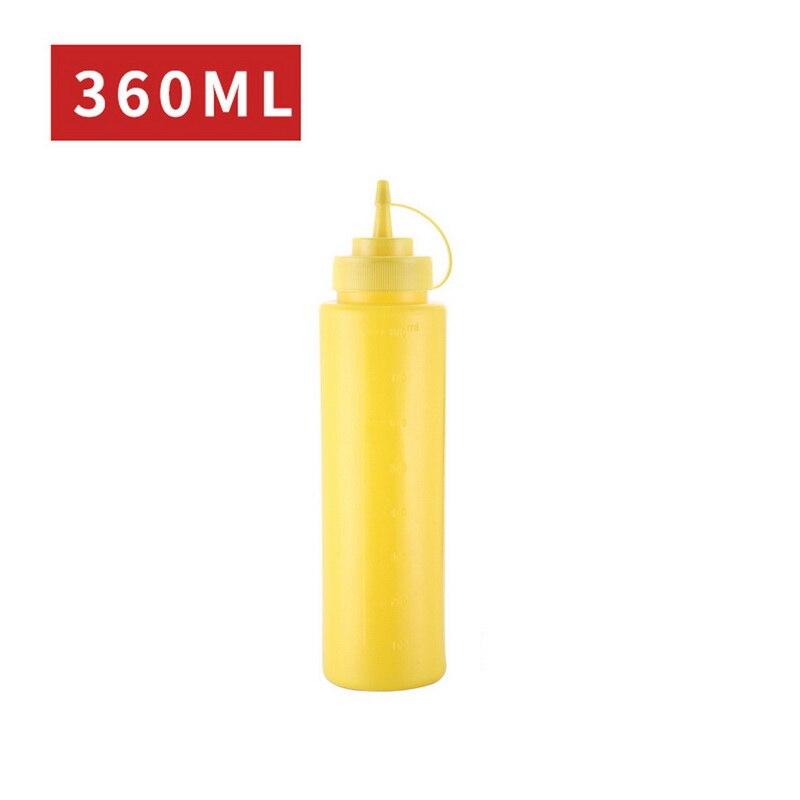 Condiment Squeeze Bottles ,For Ketchup Mustard Mayo Sauces Olive Oil Bottles Kitchen with On Cap Lids Ketchup Mustard bottle: 360ml yellow