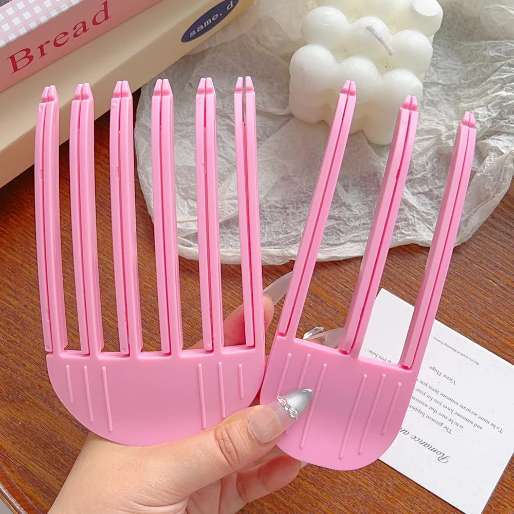 2pcs Fluffy Hairpin Curling Bangs Clips Hair Roots Volumizing Hairclips Set Women Curling Fixed Clip Volume Hair Roller: Dark Khaki