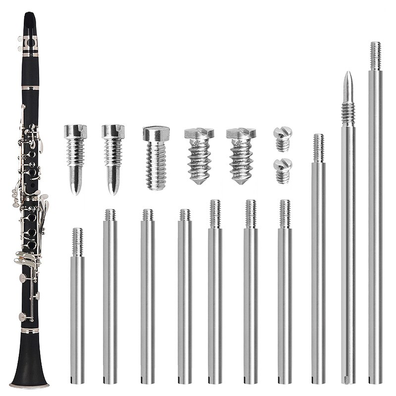 34 Stks/set Klarinet Reparatie Onderdelen Schroeven + Klarinet As Staaf Kit Diy Tool Houtblazers Instrument Accessoires