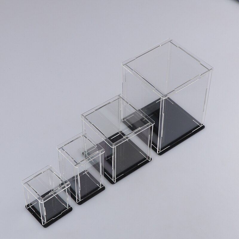 Vitrine acrílica auto-instalação caixa de cubo clara uv à prova de poeira para figuras de ação de basquete