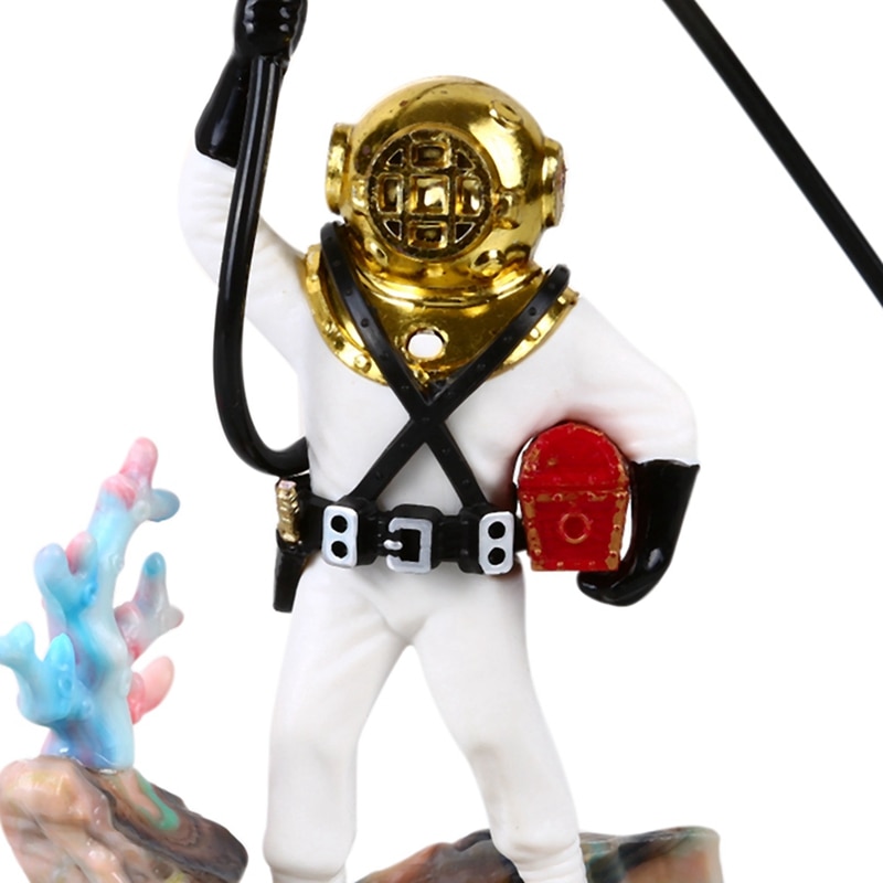 Fish Tank Aquarium Decor Funny Diver Hunter Home Ornament Aquarium Accessory Aquatic Landscape for