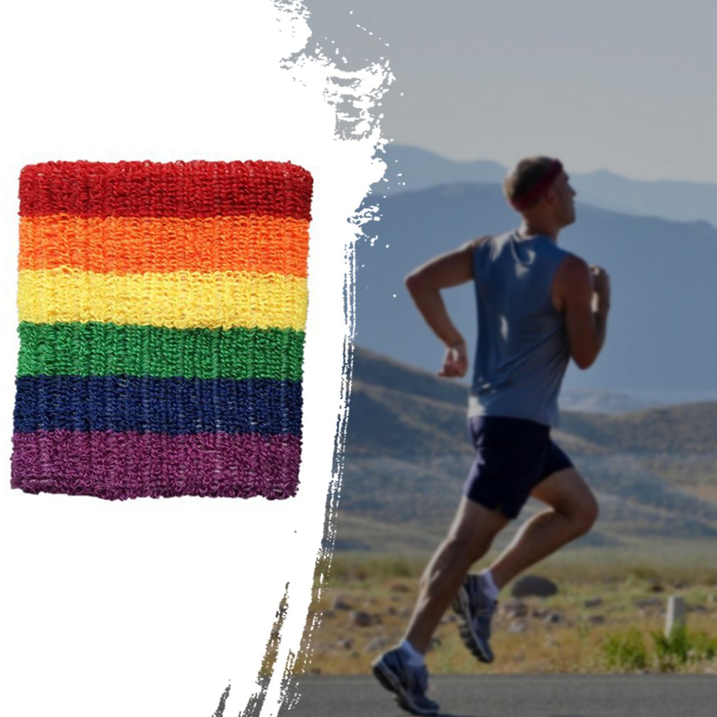 Unisex Badstof Katoen Zweetband Sport Pols Tennis Yoga Polsbandje Arm Zweet Absorberen Mouw Handdoek Band Bracers Pols Wrap