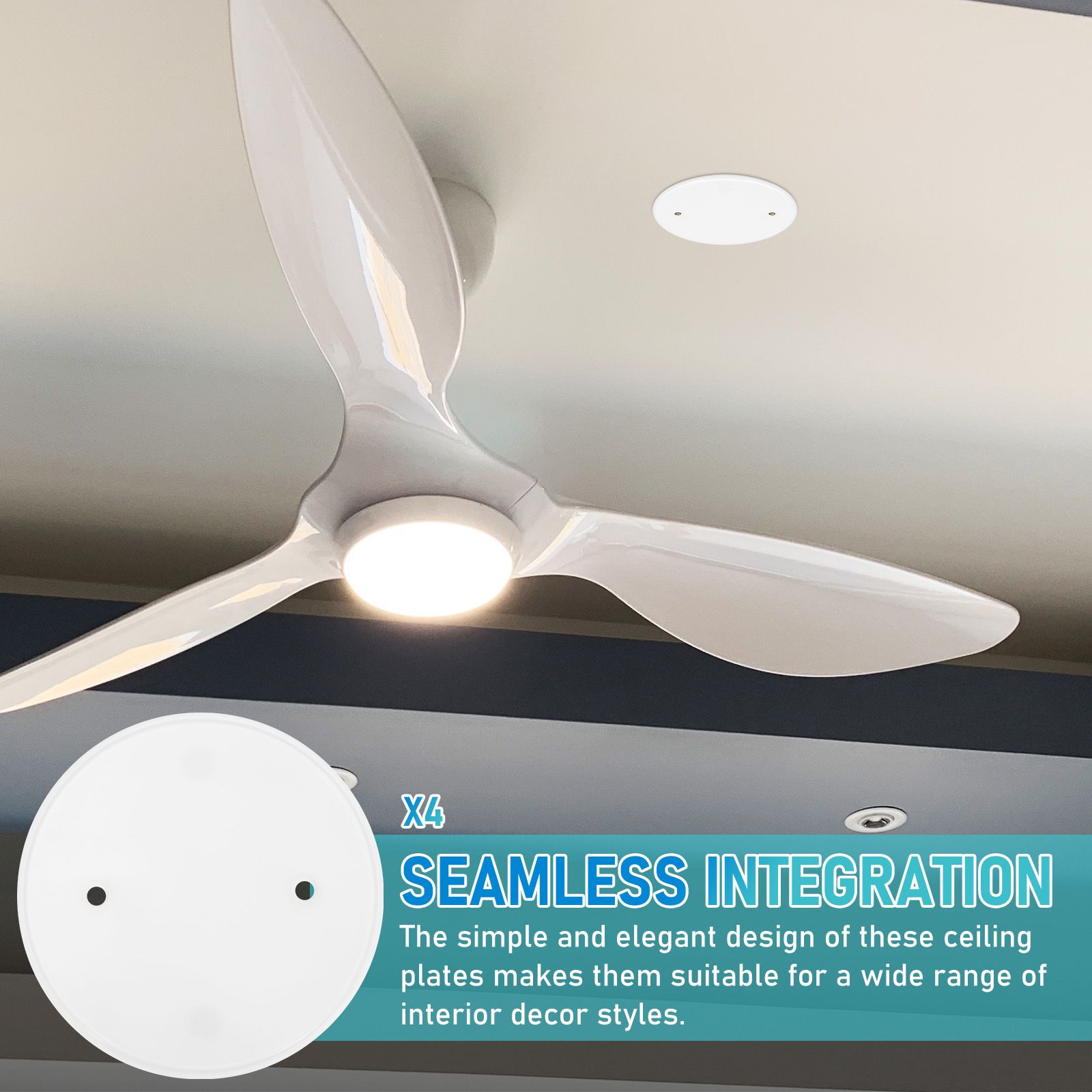 4 stuks plafondgatafdekking ronde afdekplaat rond plafond blanco afdekkingen platte blanco plaat ronde elektrische doosafdekkingen rond