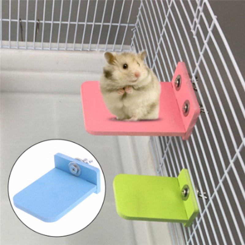 Lille hamster økologisk bord platform beslag rack legetøj rektangulært egern bur tilbehør farverige kæledyrsforsyninger