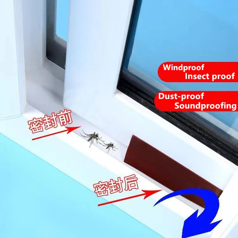 Fenster, Windschutzscheibe, Tür, Boden, Zugluft, Staub, Insekt, selbstklebende Silikonkautschuk-Dichtung, Wetterschalldämmung, Türdichtungsband