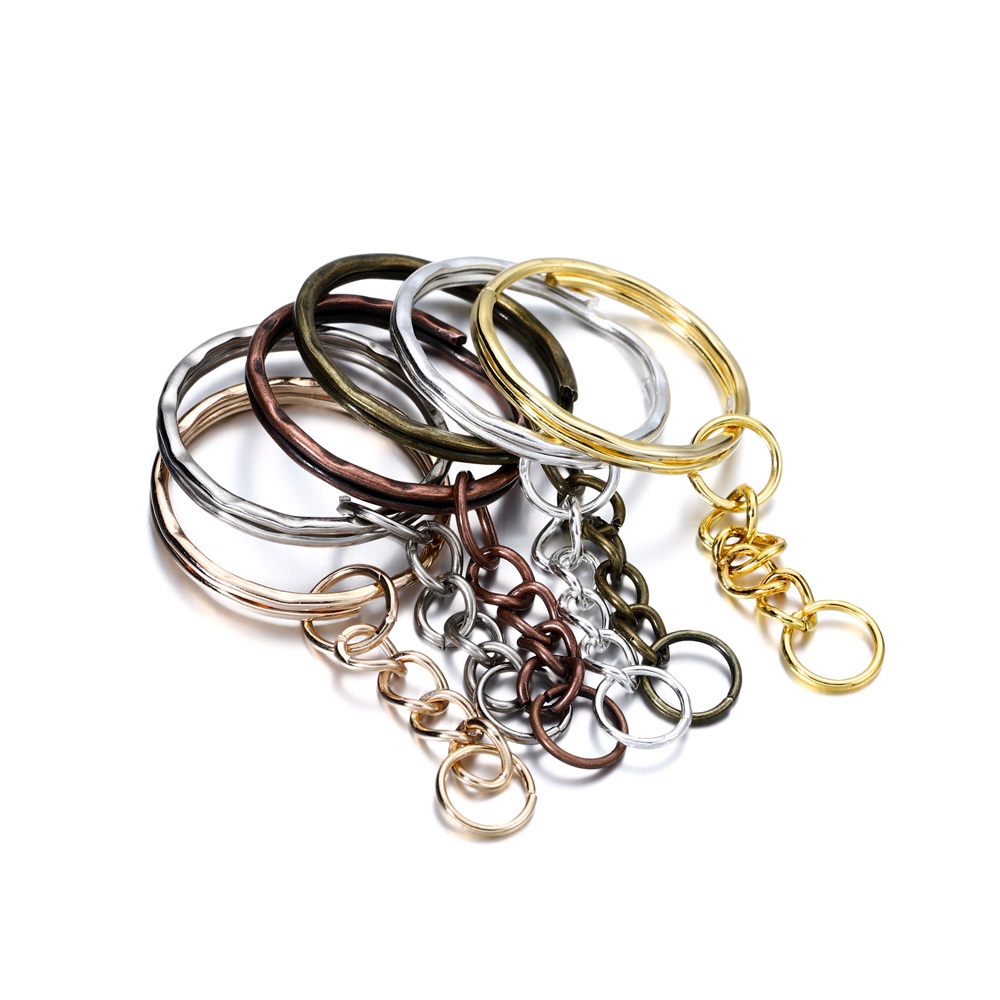 50Pcs/Lot Key Ring Key Chain Round Split Keyfob Keyrings With Jump Ring For Keychain Pendants DIY Jewelry Making Accessories