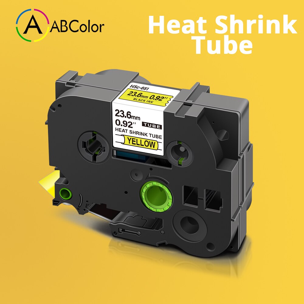 Il nero su bianco giallo per il creatore dell'etichetta di p-touch del fratello HSe-251 il nastro dell'etichetta della metropolitana termorestringente di 24mm per il HSe-651 del fratello: 1PK Black on Yellow