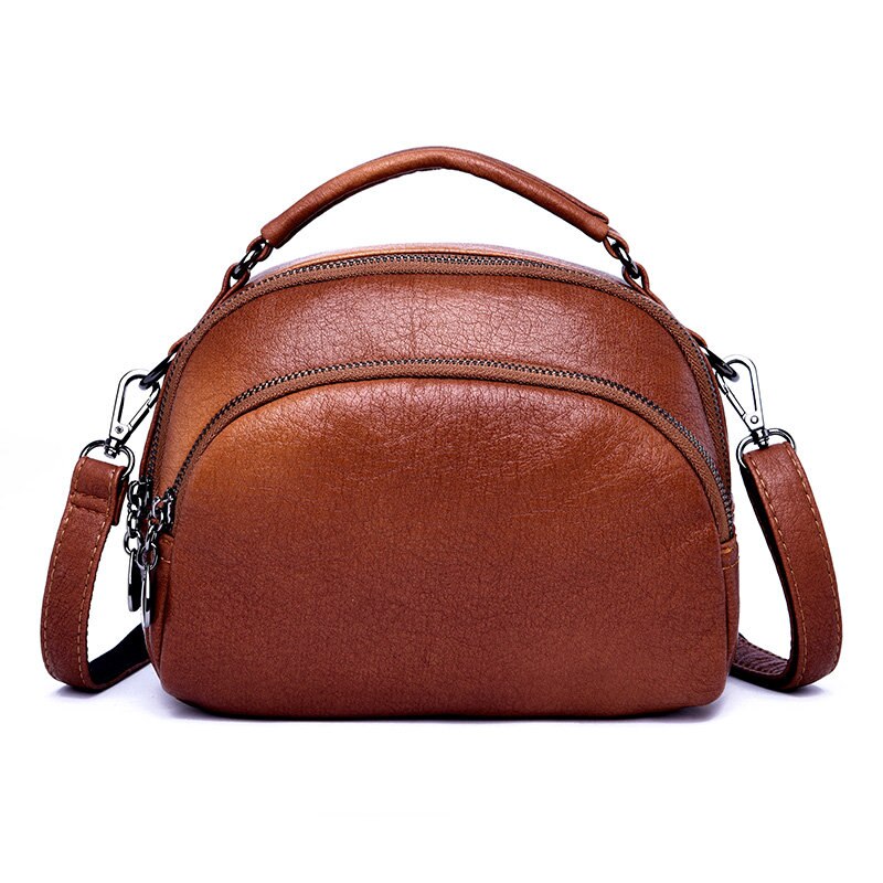 Handtas voor dames leren schoudertassen casual rode tote dames handtassen eenvoudige handtas met handvat aan de bovenkant dames crossbody tas: Bruin