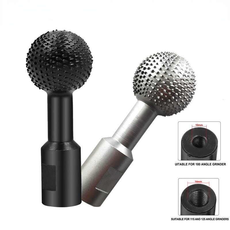 10Mm/14Mm Bal Guts Sferische Spindels Vormige Hout Guts Power Carving Bevestiging Voor Houtbewerking Hoek Grinder Hand gereedschap