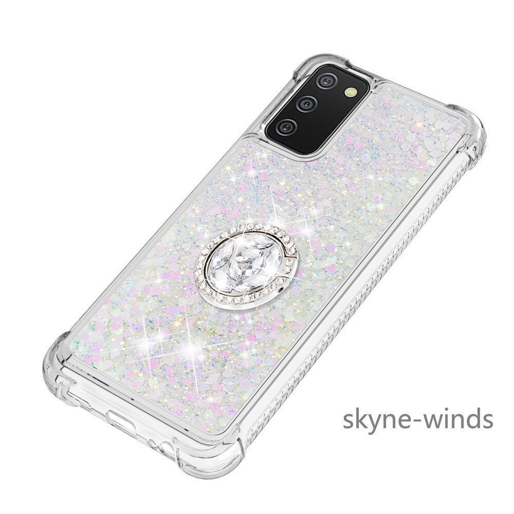 For Samsung Galaxy A 02S A02S EU US SM-A025F/DS rhinestone ring buckle anti-fall quicksand phone case for SM A02S cover coque