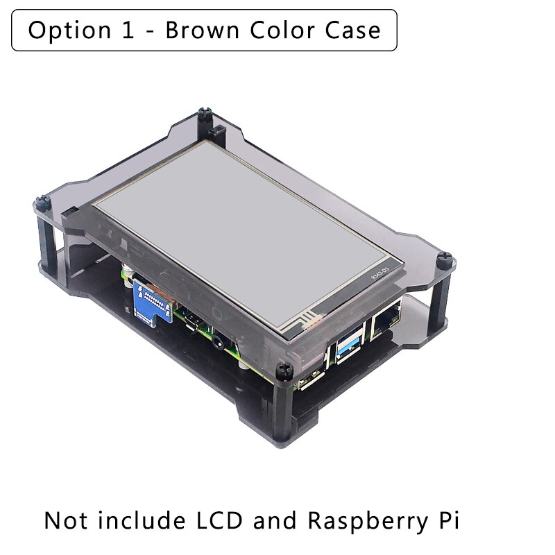 Acryl Case Voor Raspberry Pi 4 Inch Lcd Hdmi-Compatibel Touch Screen Alleen Voor Onze Winkel &#39;S Screen: Brown