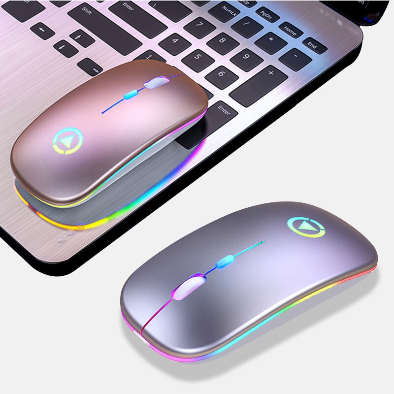 Wireless Bluethooth Mouse RGB Rechargeable Mouse Wireless Computer Silent Mouse LED Backlit Ergonomic Gaming Mouse For Laptop PC