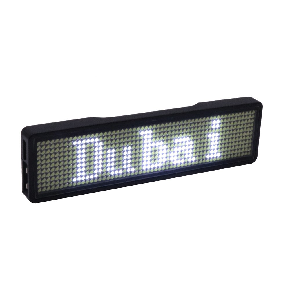 Bluetooth LED name badge programmable LED display rechargeable adverting light for restaurant waiter party event exhibition show: White