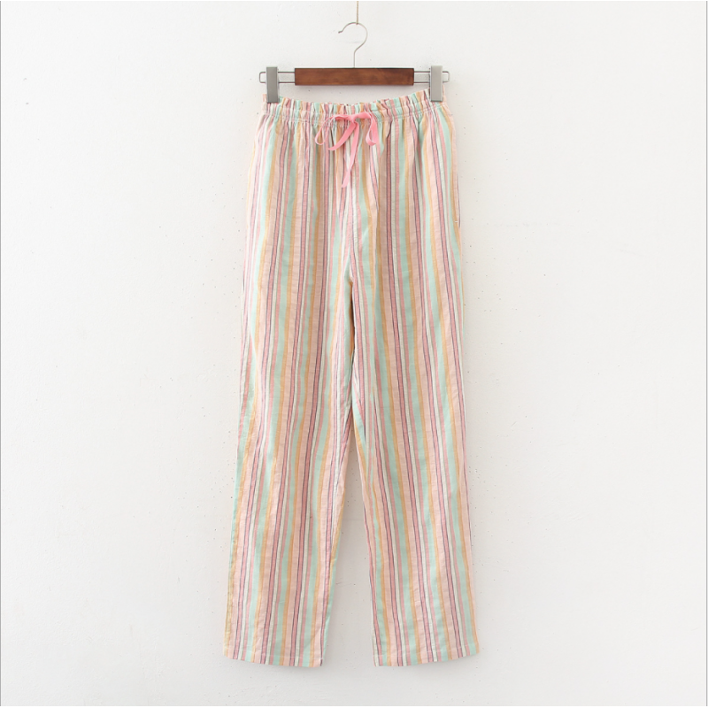 Summer 100% Cotton Sleep Pants Pyjama Trousers Women Casual Loosen Sleepwear Bottoms Lounge Wear Large sizeHome Pants