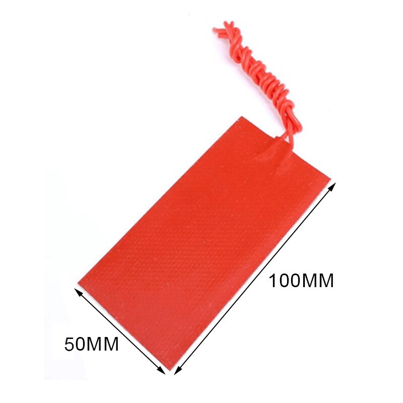 12V 15W Silicone Heater Pad Heating Constant Temperature Panel Plate Heating Mat Warming Accessories 50x100mm