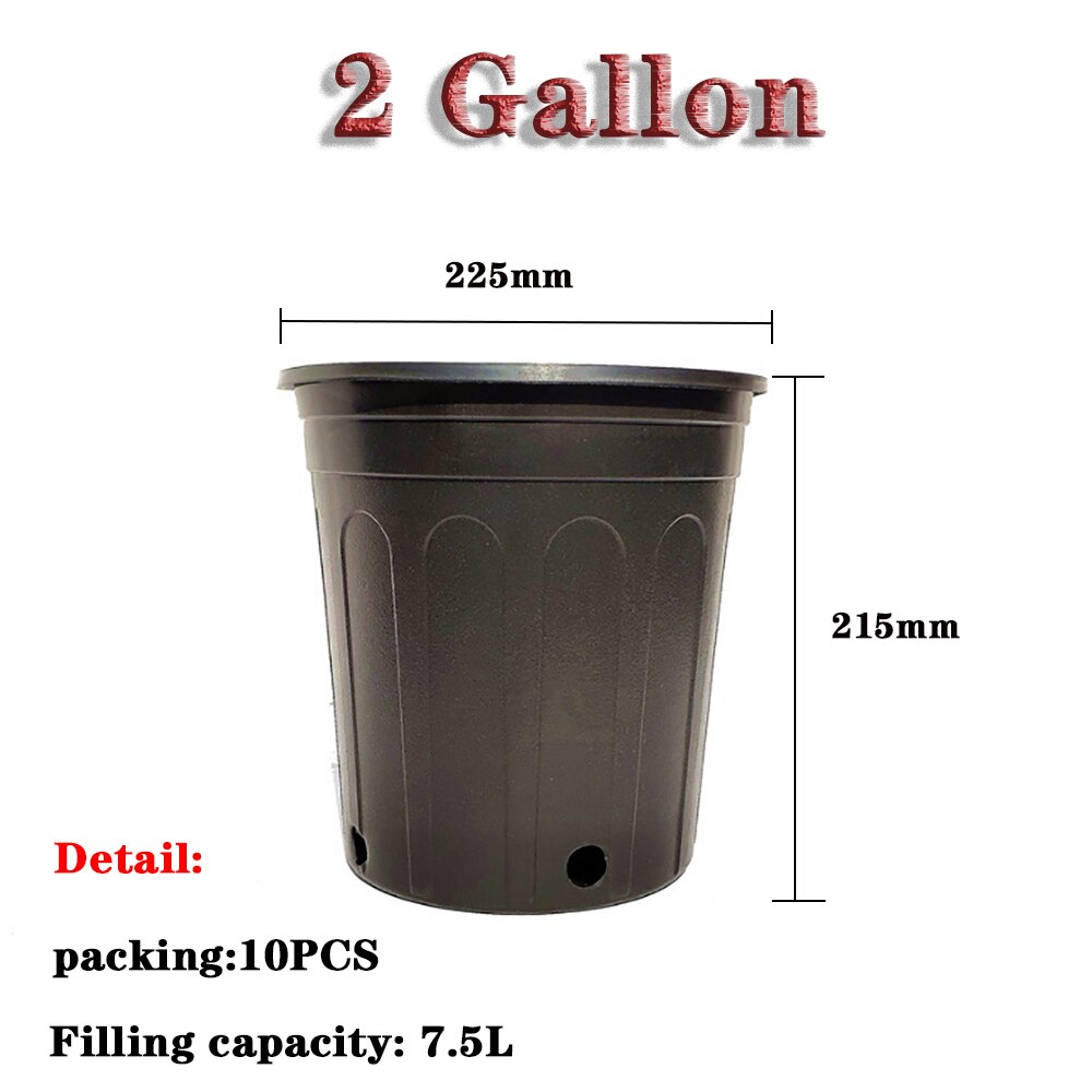 10 stk. 1/2/3/5 gollan planteskole pot plast plante bassin haveplanter haveformering beholder vokse pose havearbejde gallon: 2 gallon