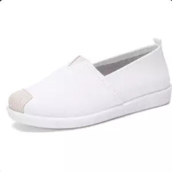 Cresfimix mocassins mujer vrouwen leuke witte comfortabele slip op loafers dames toevallige canvas platte schoenen sapato a5712: b / 5