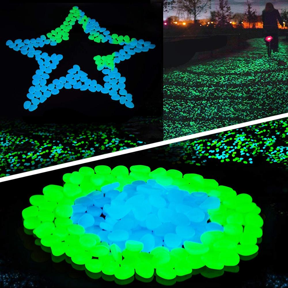 25/50pcs Glow in the Dark Garden Pebbles Glow Stones Rocks for Walkways Garden Path Patio Lawn Garden Yard Decor Luminous Stones