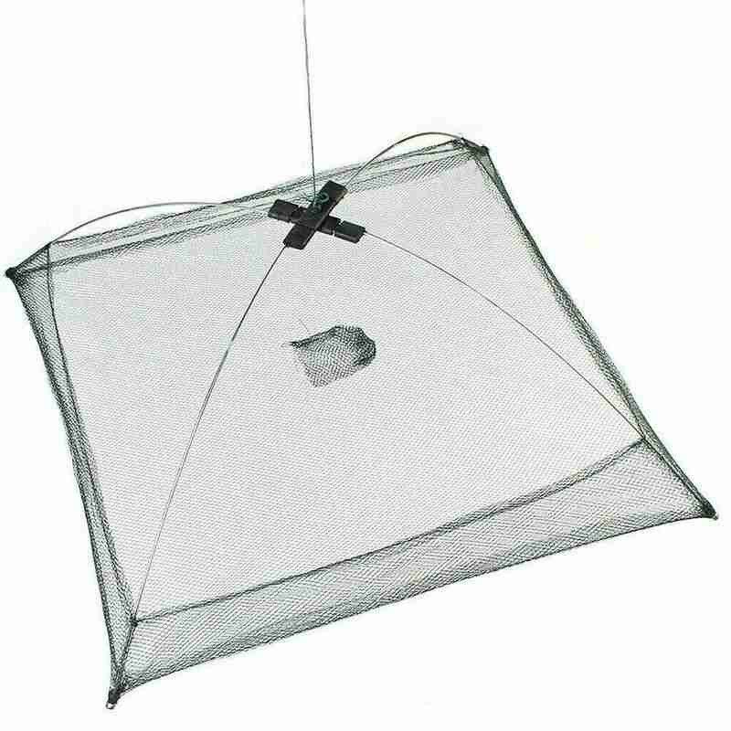 Fishing Net Foldable Folding Mesh Nylon Fishing Net Baits Trap Cast Dip Crab Shrimp Nets Automatic Trap Outdoor Fishnet