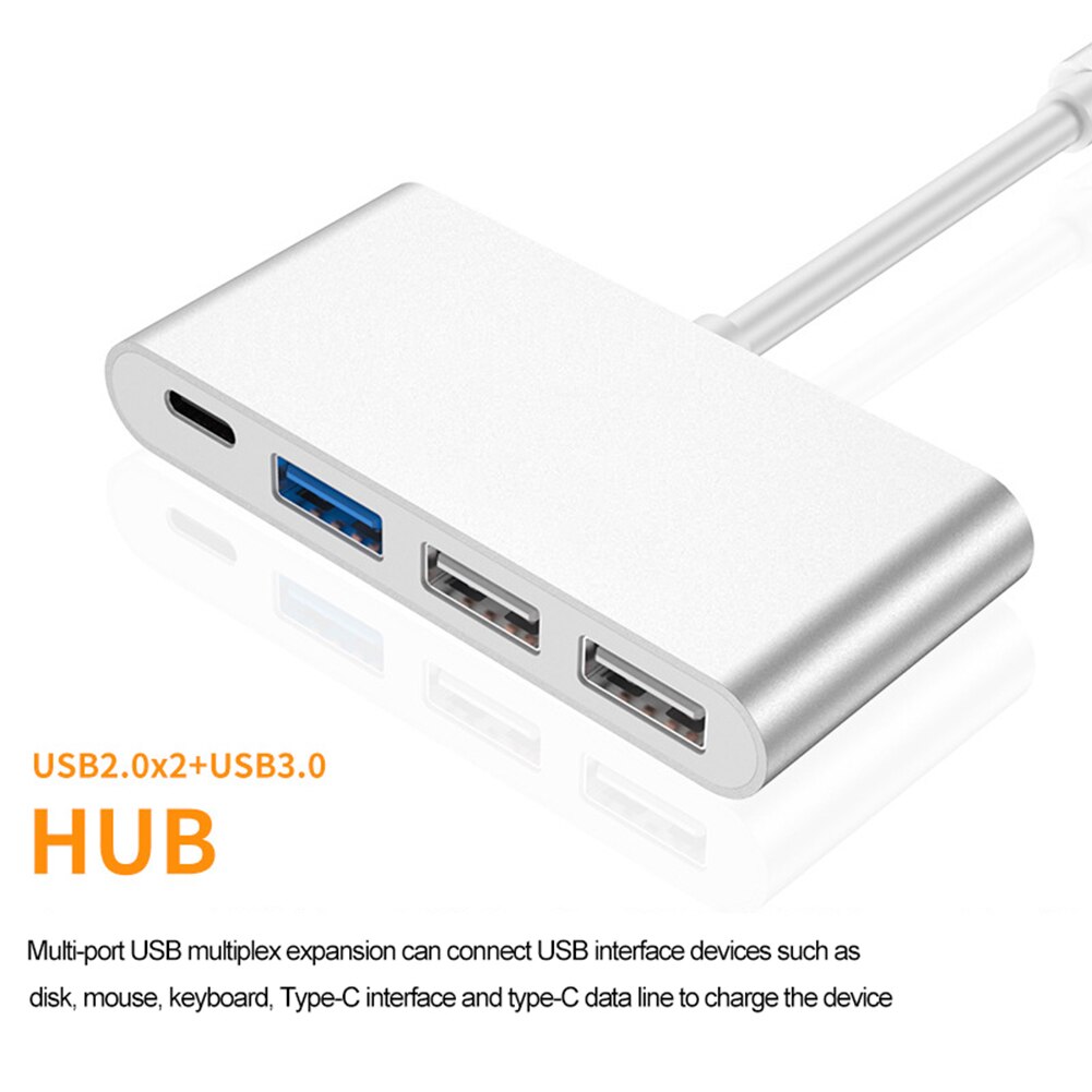 Usb C Hub 4 In 1 Type-C Om Usb 2.0 3.0 Converter Adapter Dock Hub Usb-kabel Voor macbookpro Splitter 4 Port Hub