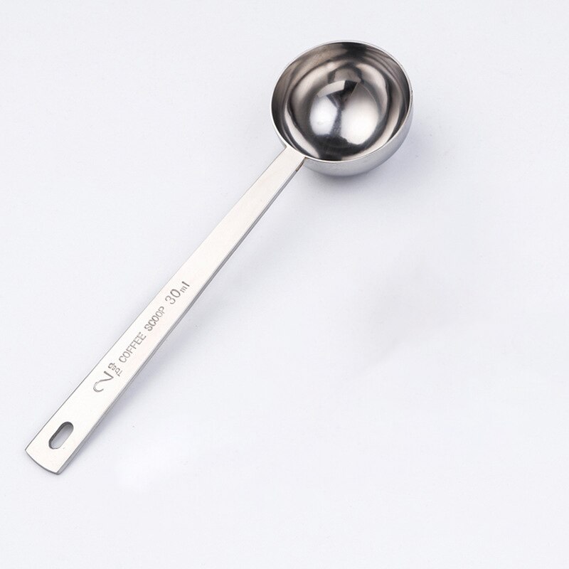 Cuchara medidora dorada de acero inoxidable para leche en polvo, cuchara multifunción para té y café con mango largo, de plata, 15/30ML: Silver L