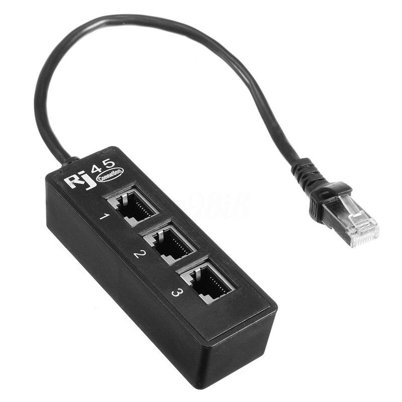 RJ45 mâle à 3 RJ45 Port femelle répartiteur de câble d'extension réseau LAN Ethernet