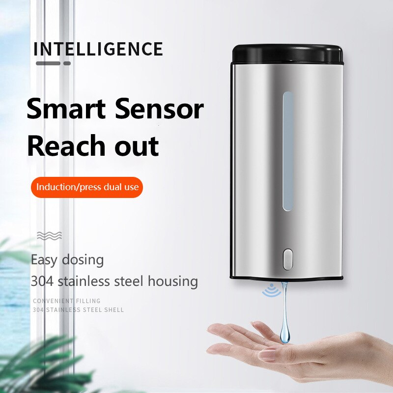 Stainless Steel Automatic Sensor Soap Dispenser Touchless Wall-mounted Drip Soap Dispenser Home Bathroom Accessories