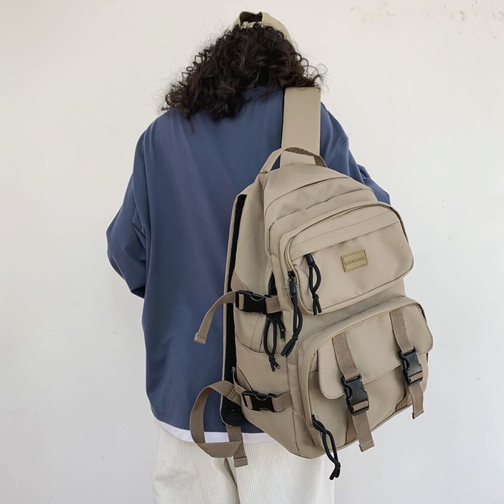 GNWXY Stilvolle Sport Rucksäcke Männer Frauen Paare Feste Farbe Taschen Große Kapazität Schul lässig Reise Rucksack