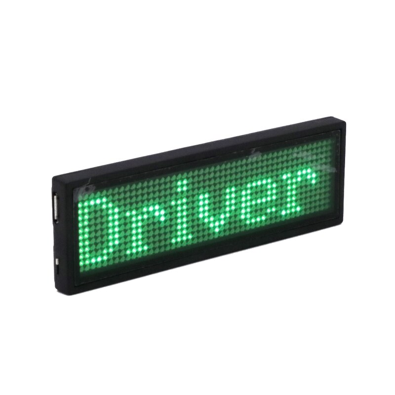 Bluetooth programmable RGB LED name badge rechargeable mini scrolling LED moving sign DIY editable 1248 dots LED name tag: Green LED