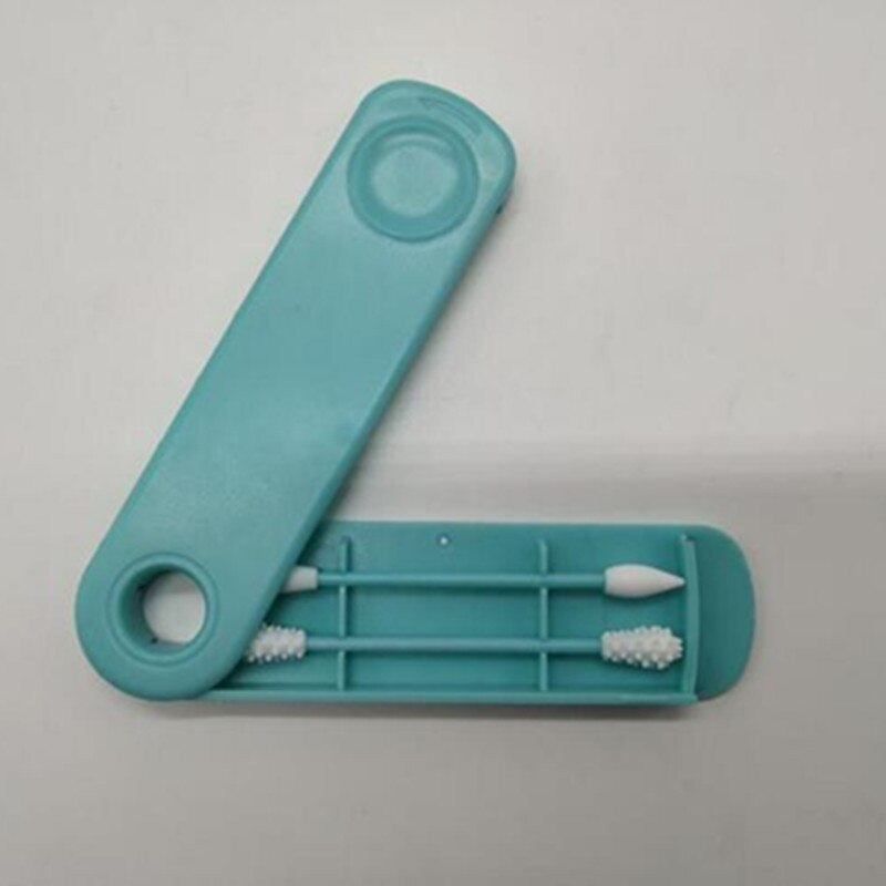 1 Box Reusable Cotton Swab Double-headed Ear Cleansing Cosmetic Silicone Buds Swabs Sticks For Cleaning Makeup: 04