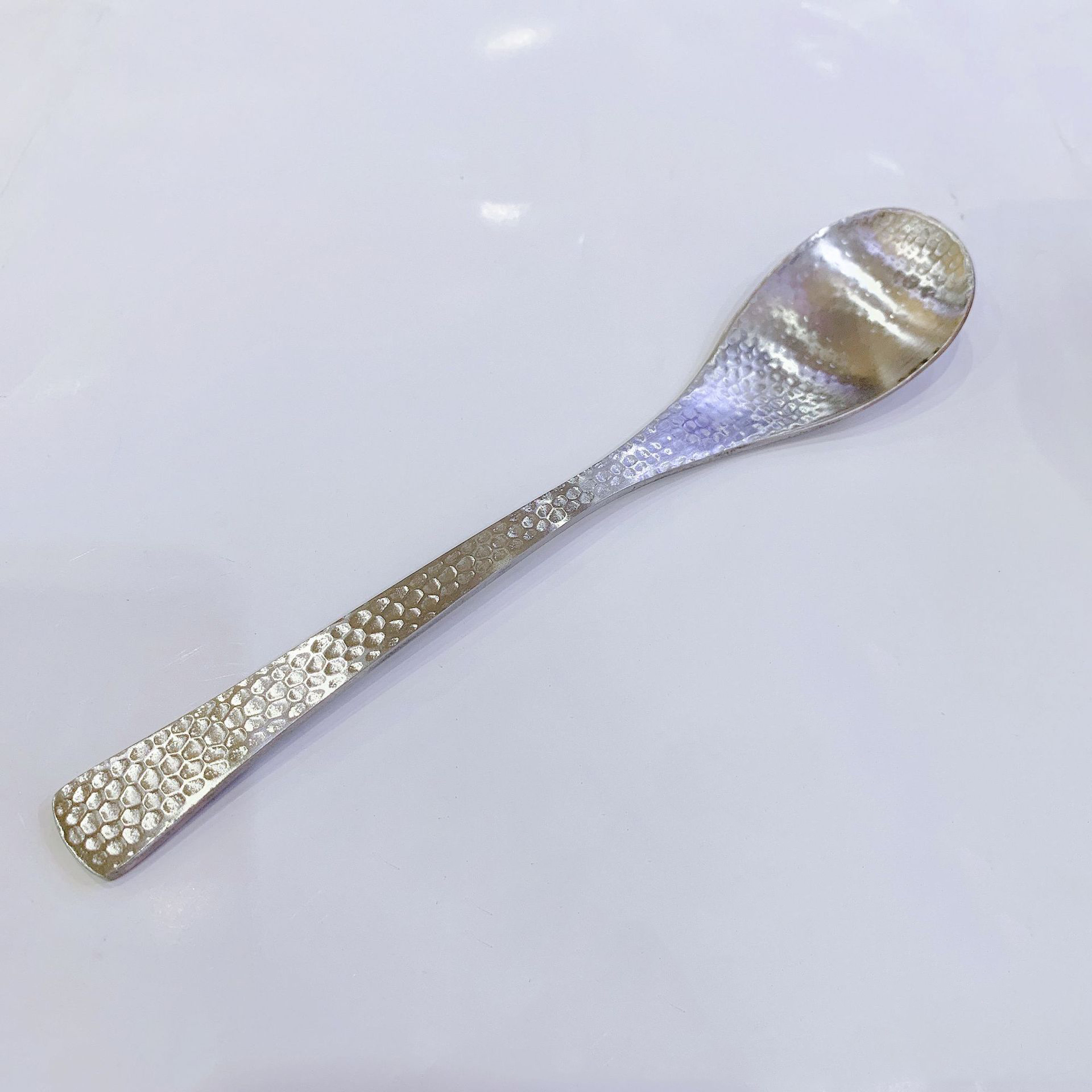 Full Hammered 18/10 Stainless Steel Silverware Cutlery Set Flatware Service for 4 Tableware Steak Knives Spoons Forks for Home: Table Spoon