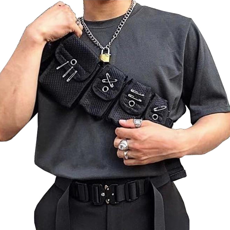 Five Small Bags Waist Bag Trend Bullet Chest Bag Hip-Hop Streetwear Waist Pack For Men Female Chain Nylon Belt Pocket G126