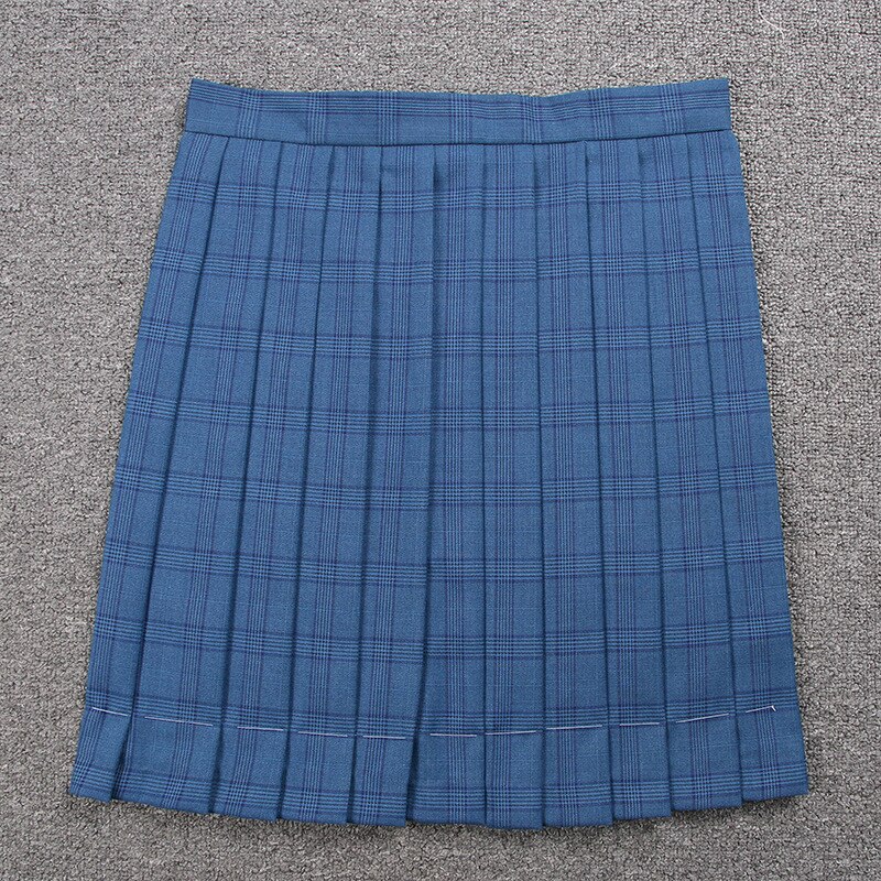 Blue Ling Frames Korean Style Student Skirt Harajuku Skirt Solid Plaid A-line Mini School Uniform Women