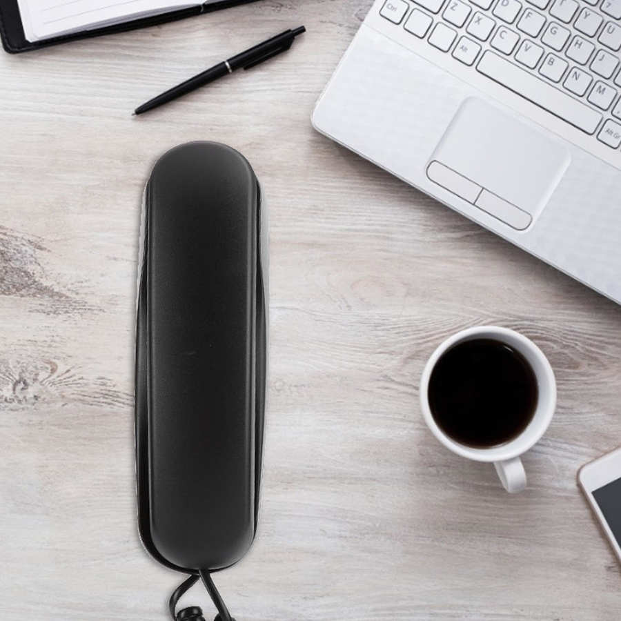 TC-990 ABS Black Table Mountable Wall Hanging Dual Purpose Telephone for Hotel Guest Room Family Elevator Bathroom Telephone