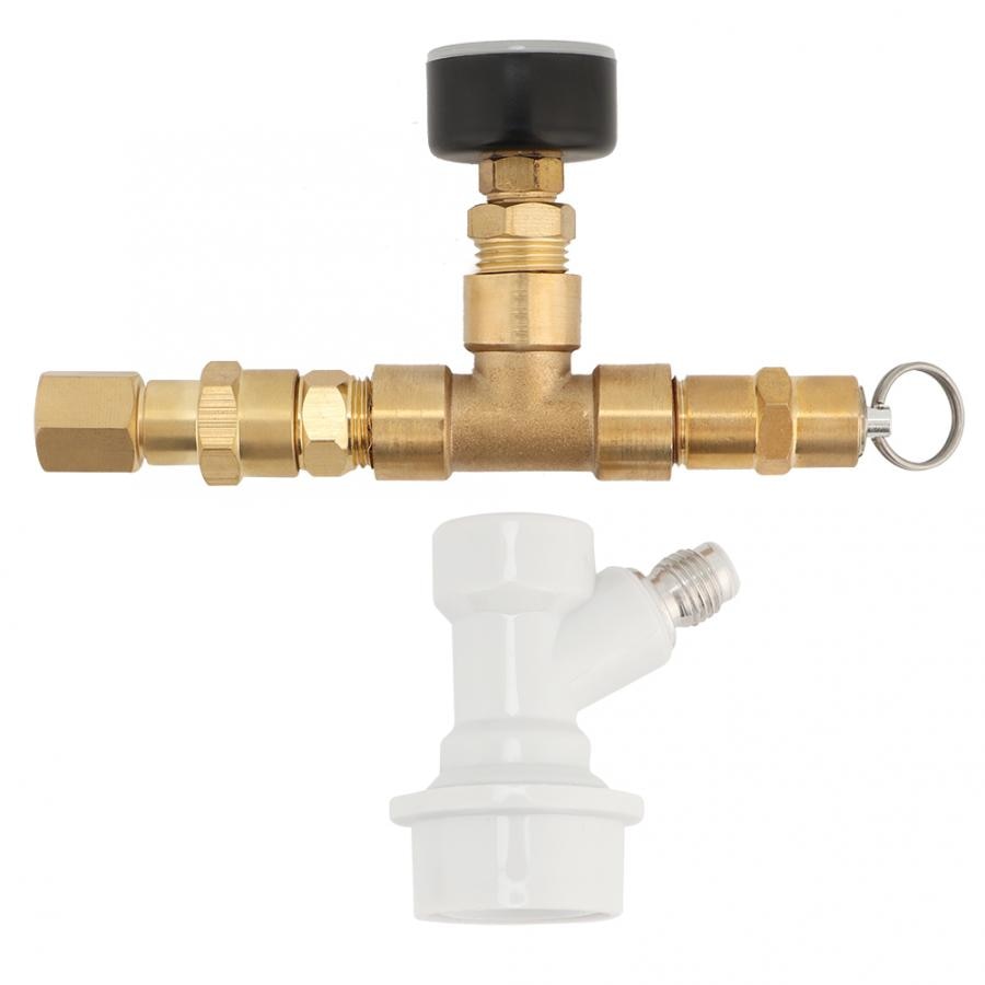 Válvula de manómetro de con conector, accesorios para equipos de elaboración de cerveza, regulador de Gas: 0-30PSI