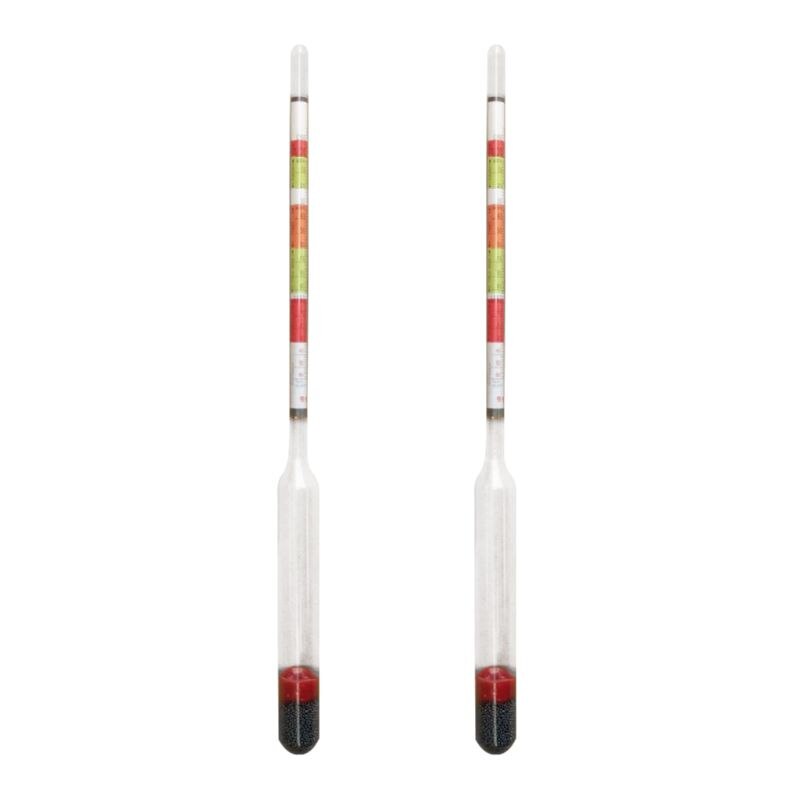 2pcs Triple Scale Hydrometer Self Brewed Wine Sugar Meter for Home Making Beer 964E