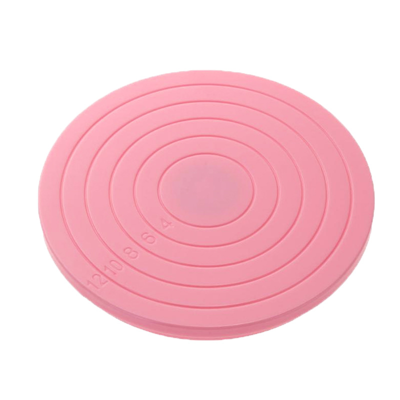 Kuchen Plattenspieler DIY Anti-Schleudern Kuchen Drehtisch Mini Fondant Dreh Plattform Runde Cookie Ständer Rotierenden Backen Küche Werkzeuge: Rosa