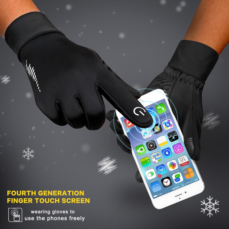 Guantes de invierno para hombre y mujer, manoplas cálidas para pantalla táctil, para correr, ciclismo, entrenamiento, bicicleta y fútbol