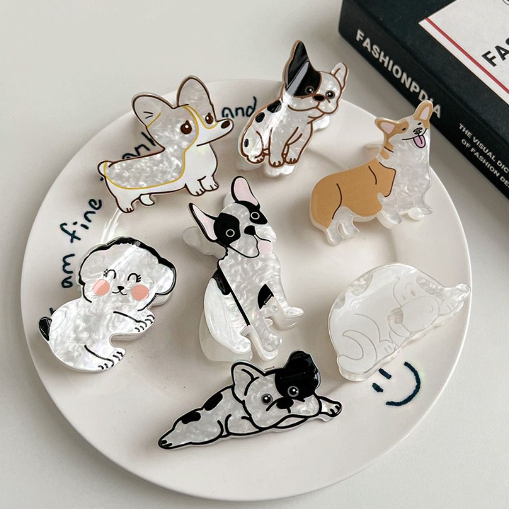 Corgi hond dier hond haar klauw bulldog cartoon puppy haarclip dier haai clip dames hoofddeksel meisje