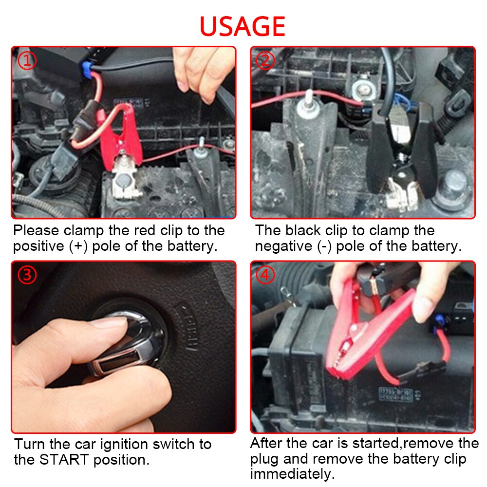 arrancador de batería de coche portátil de arranque de emergencia de 30000mAh paquete Booster LED cargador de batería fuente de alimentación móvil